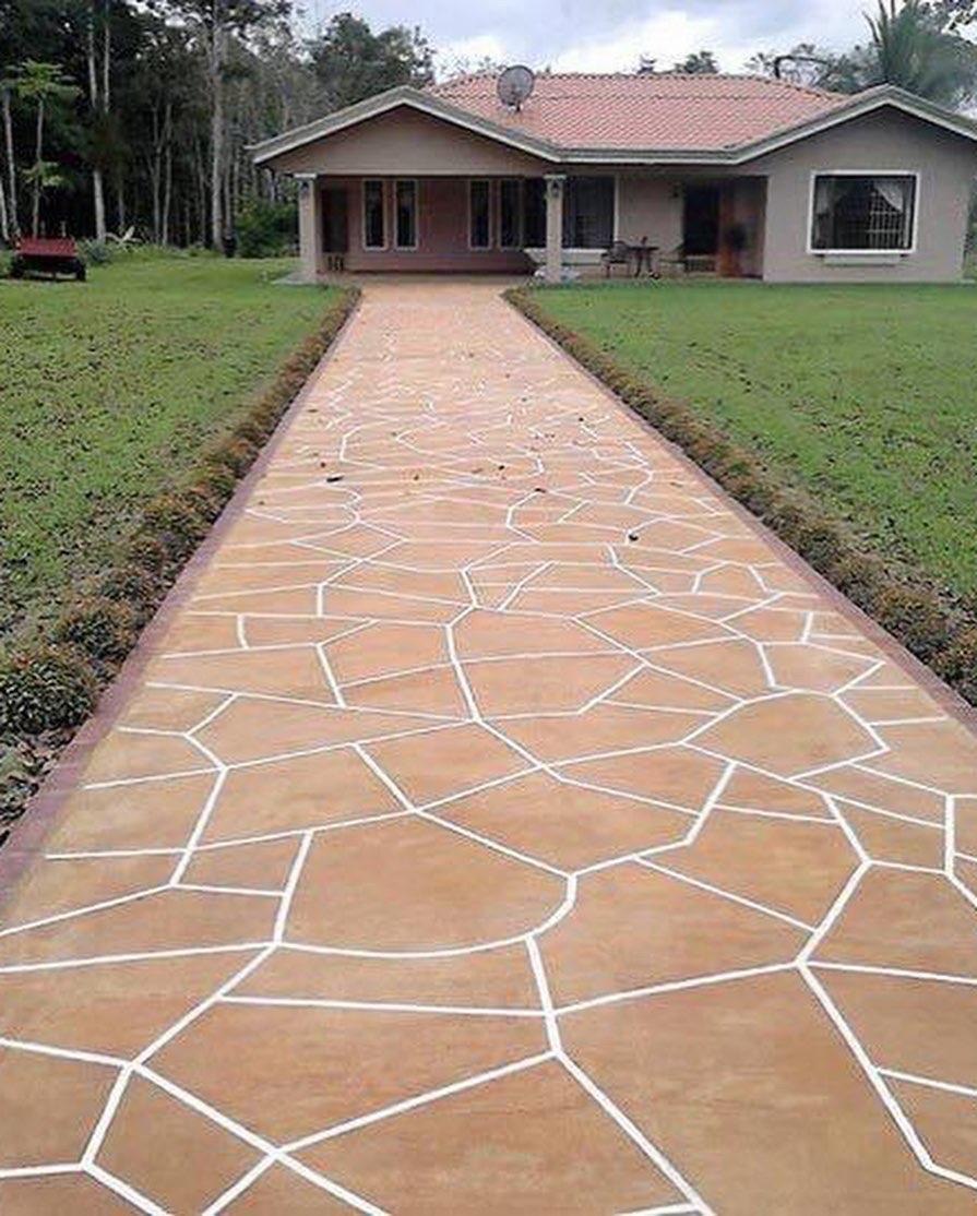 Golden flagstone walkway