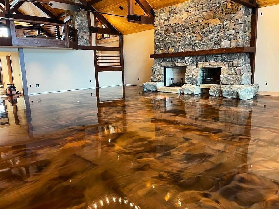 Metallic epoxy copper lodge